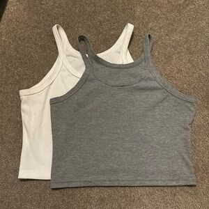 Two Casual Slightly Cropped Tank Tops